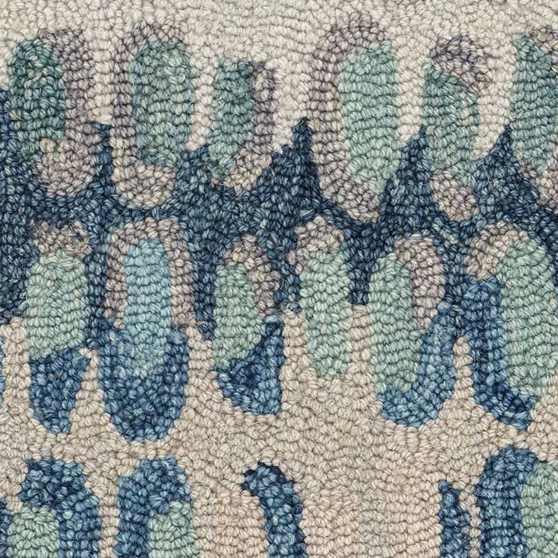 Paint Chip Hand Micro Hooked Wool Rug Swatch | Blue