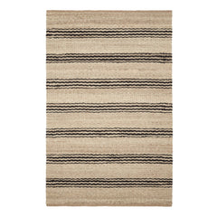 Jute Ticking Black Handwoven Jute Rug