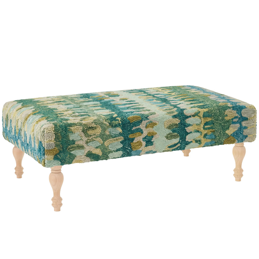 Paint Chip Rug Ottoman | Moss