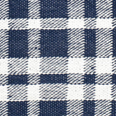 Tattersall Navy Handwoven Indoor/Outdoor Rug Swatch