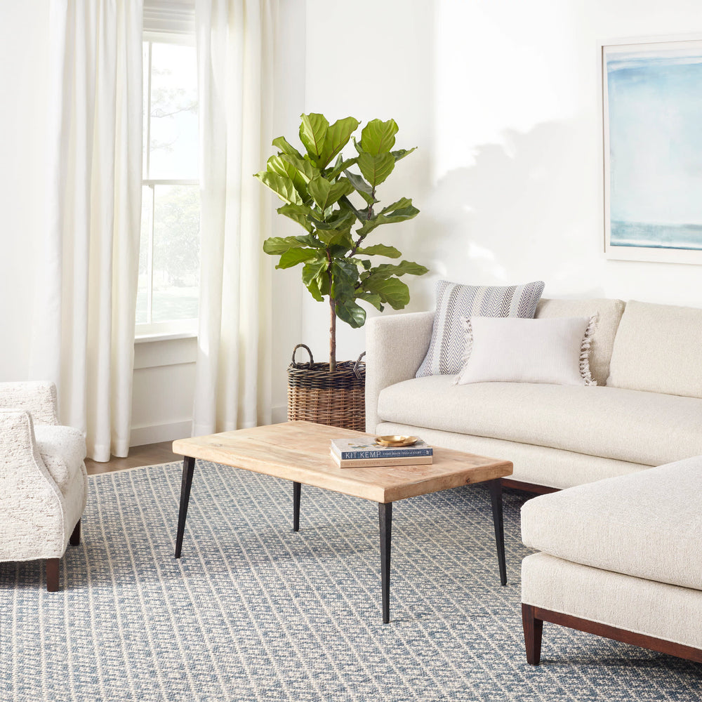 Melange Diamond Handwoven Cotton Rug | Blue