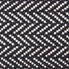 Herringbone Black/Ivory Handwoven Indoor/Outdoor Rug Swatch