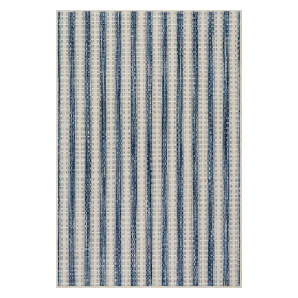 Calee Striped Woven Wool Custom Rug | Blue
