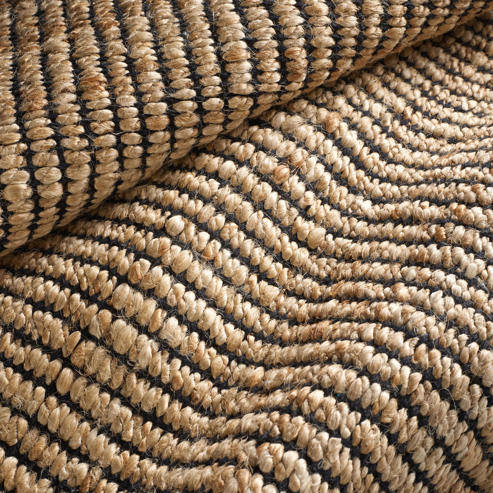 Gridwork Handwoven Jute Rug | Black
