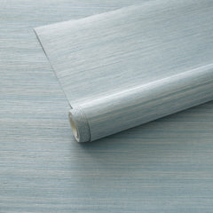 Samoa Sky Blue Grasscloth Wallpaper