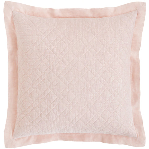 Washed Linen Slipper Pink Quilted Sham