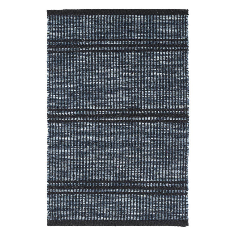 Malta Handwoven Wool Rug | Navy