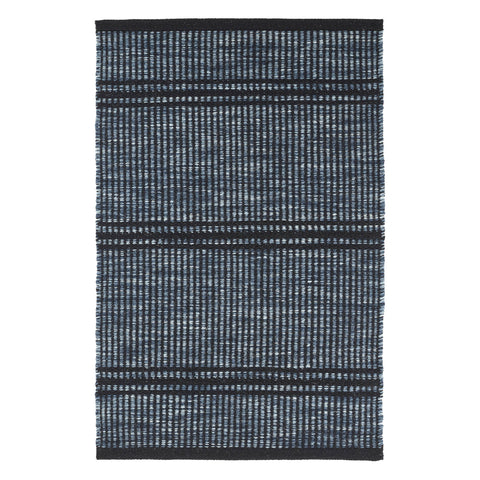 Malta Navy Handwoven Wool Rug