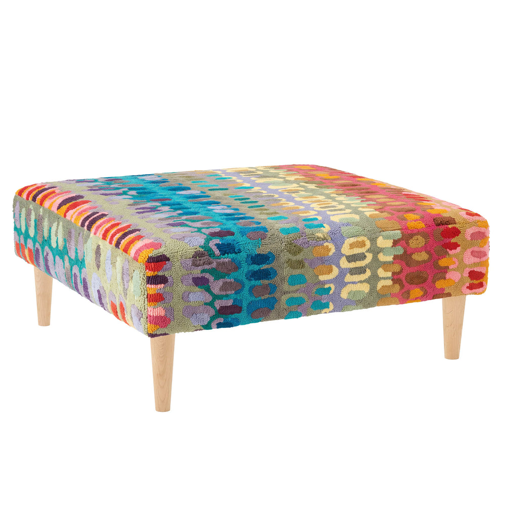 Paint Chip Rug Ottoman | Multi