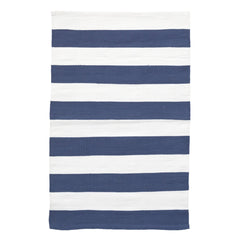 Catamaran Stripe Handwoven Indoor/Outdoor Rug | Denim/White