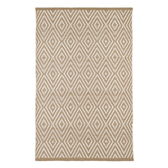 Diamond Handwoven Indoor/Outdoor Rug | Khaki/White