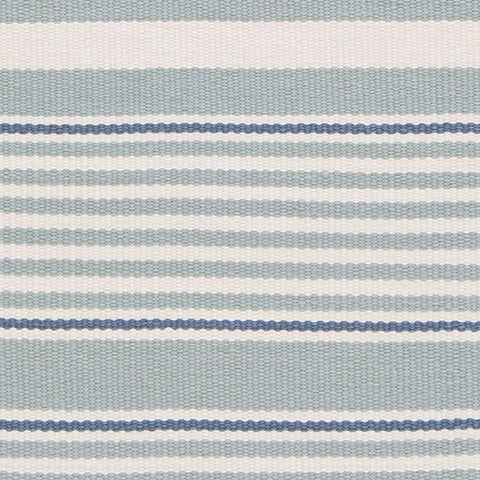 Rugby Stripe Light Blue Handwoven Indoor/Outdoor Rug Swatch