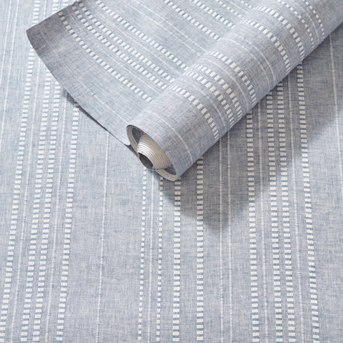Mia Stripe Wallpaper Swatch | Pewter Blue