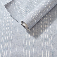 Mia Stripe Wallpaper Swatch | Pewter Blue