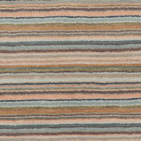 Brindle Stripe Hand Loom Knotted Wool Rug Swatch | Clay