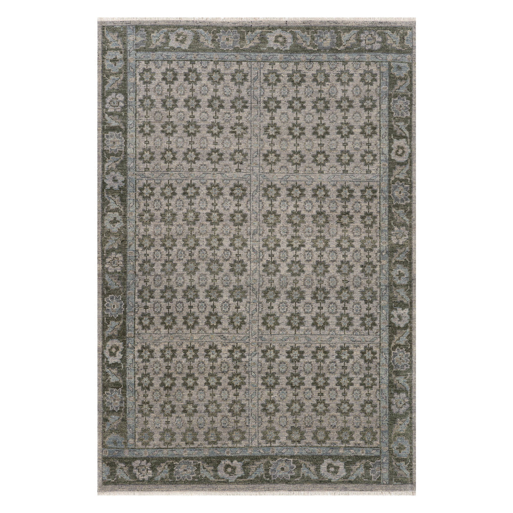 McGuire Hand Knotted Wool-Blend Rug | Mineral Green