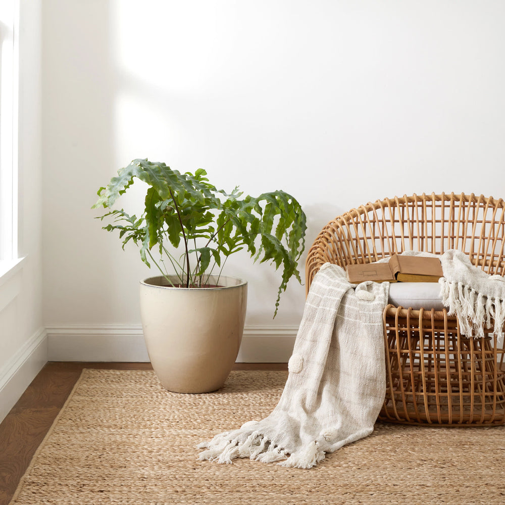 Collins Braided Woven Jute Custom Rug | Natural