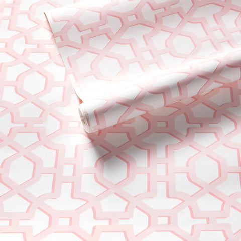 Chinois Lattice Pink Wallpaper