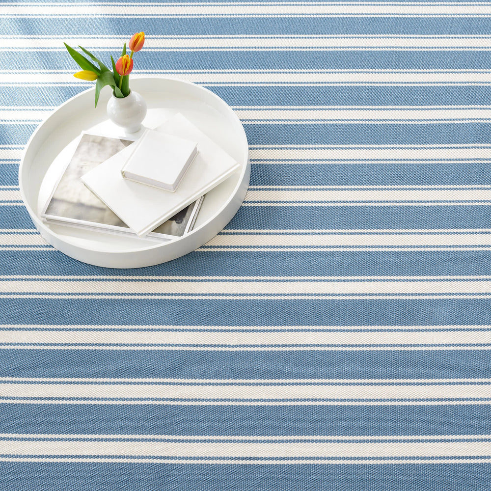 Maysville Stripe Woven Indoor/Outdoor Custom Rug | Slate