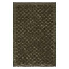 Linthea Modern Checkered Handmade Wool Rug | Green