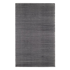 Herringbone Handwoven Indoor/Outdoor Rug | Black/Ivory