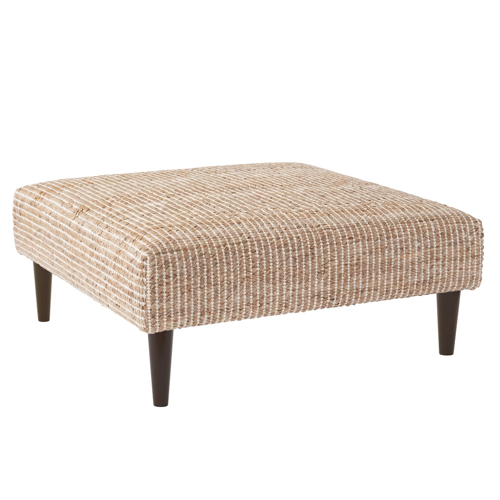 Gridwork Rug Ottoman | Ivory