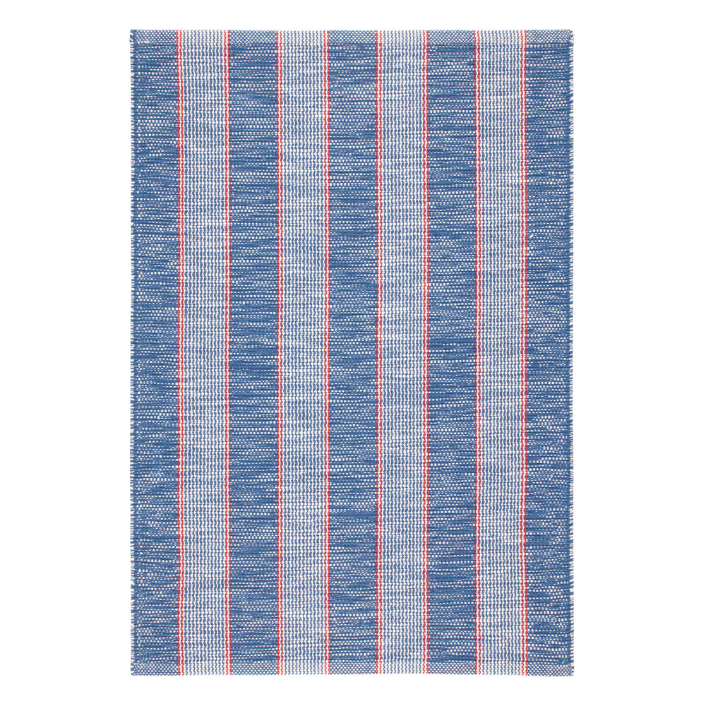 Hillsgrove Stripe Handwoven Cotton Rug | Denim