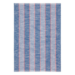 Hillsgrove Stripe Handwoven Cotton Rug | Denim