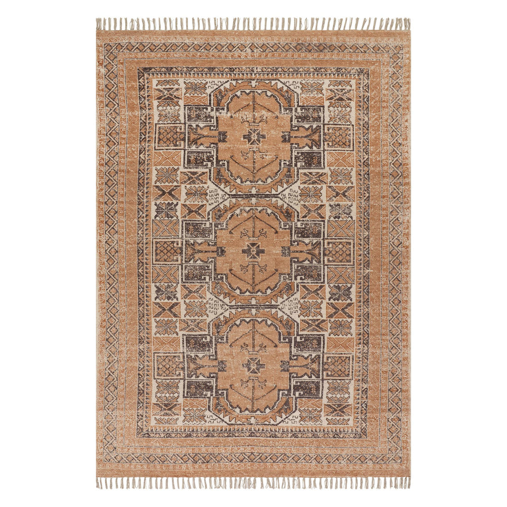 Ardin Vintage Handmade Cotton Rug | Brown