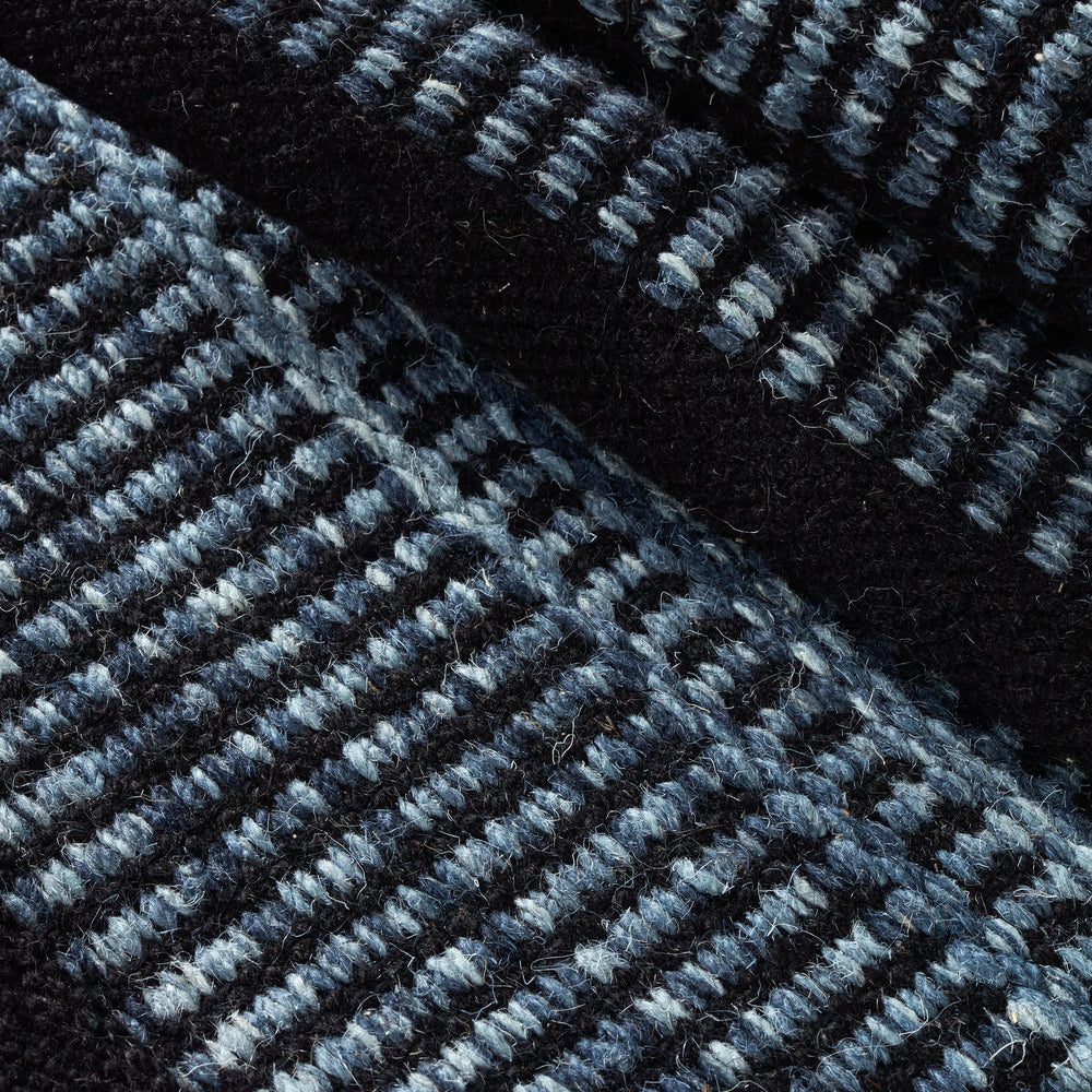 Malta Handwoven Wool Rug | Navy