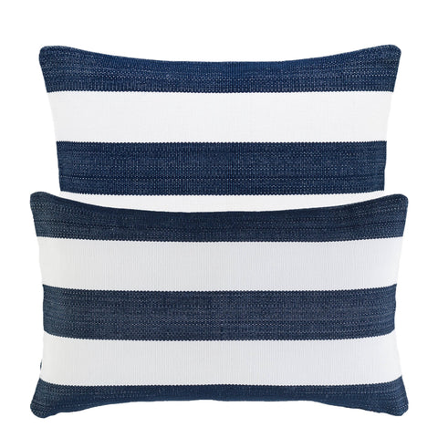 Catamaran Stripe Navy/White Indoor/Outdoor Decorative Pillow