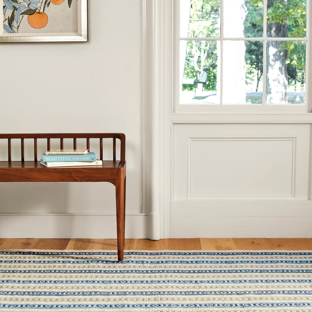 Long Slade Handwoven Cotton Rug | Indigo