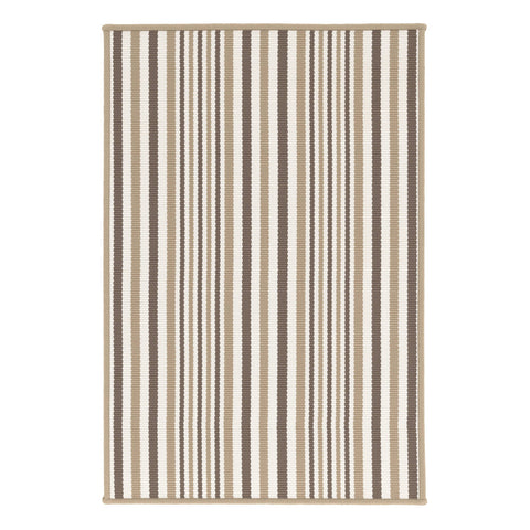 Lyndon Stripe Khaki Woven Indoor/Outdoor Custom Rug