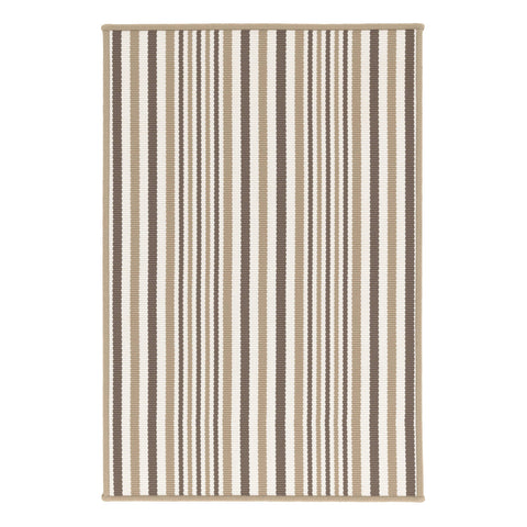 Lyndon Stripe Woven Indoor/Outdoor Custom Rug | Khaki