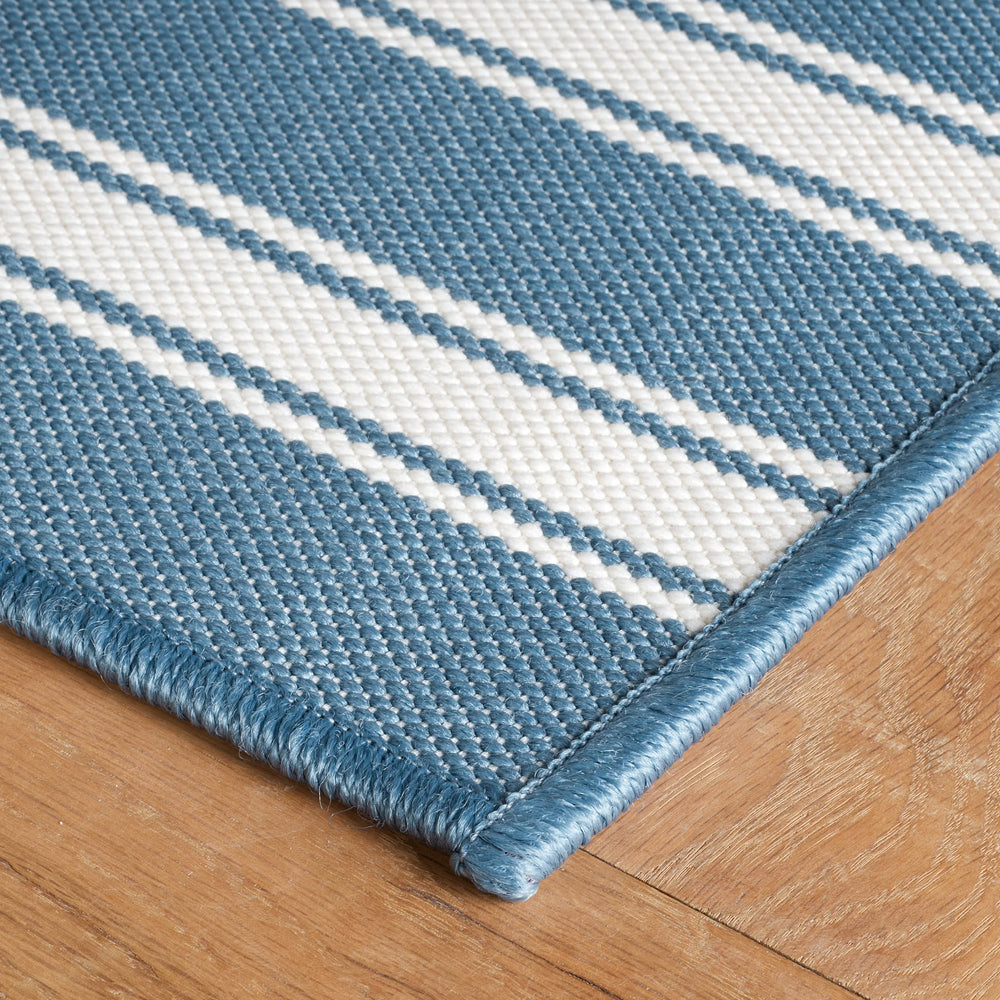 Maysville Stripe Woven Indoor/Outdoor Custom Rug | Slate