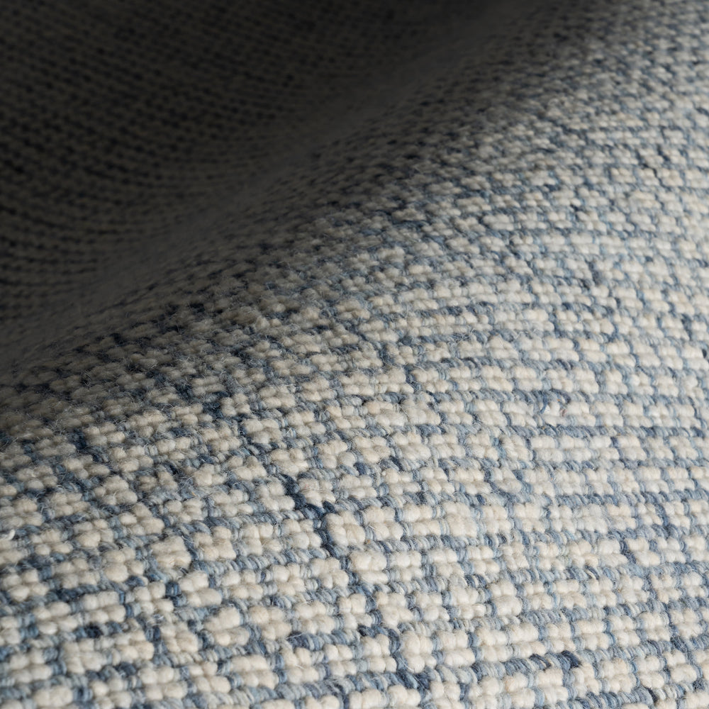 Yadira Geometric Woven Wool Custom Rug | Blue
