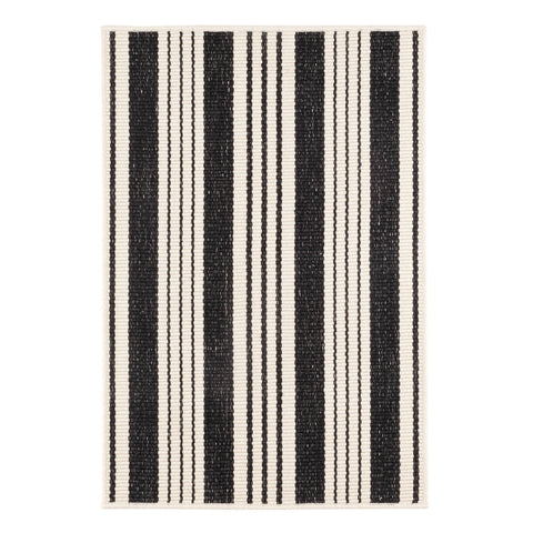 Birmingham Black Handwoven Indoor/Outdoor Custom Rug