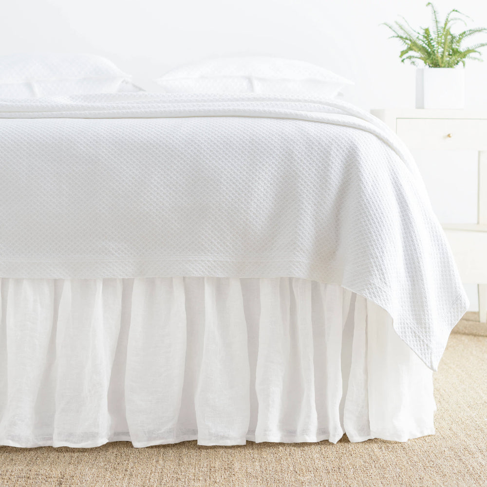 Savannah Linen Gauze bed skirt | White