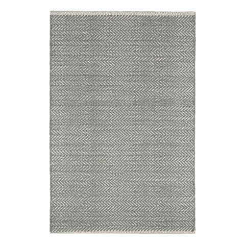 Herringbone Handwoven Cotton Rug | Swedish Blue