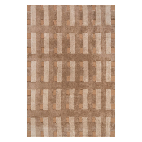 Zerina Scandinavian Geometric Cotton Rug | Brown