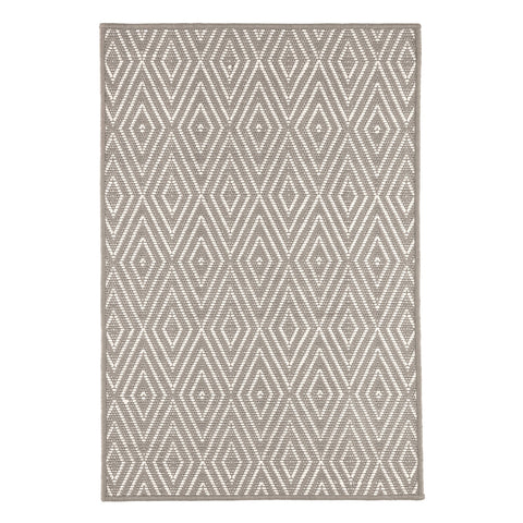 Diamond Handwoven Indoor/Outdoor Custom Rug | Fieldstone/Ivory