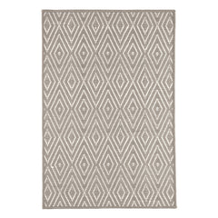 Diamond Handwoven Indoor/Outdoor Custom Rug | Fieldstone/Ivory