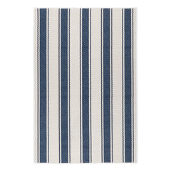 Awning Stripe Machine Washable Rug | Blue