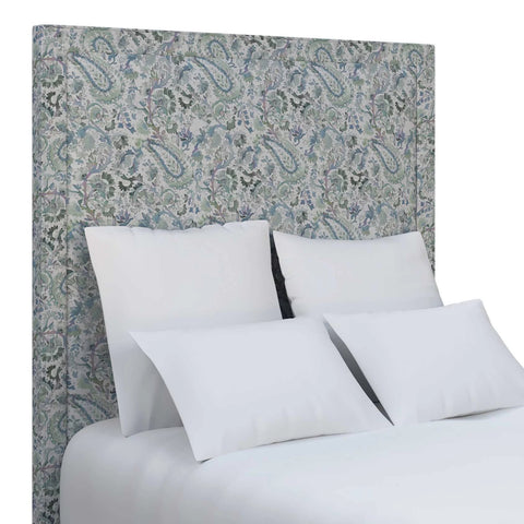 Ines Linen Blue High Stonington Headboard