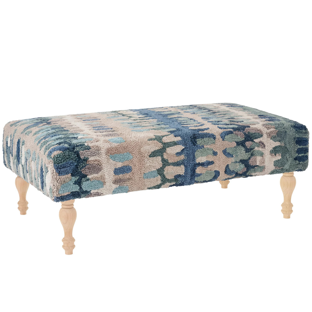 Paint Chip Rug Ottoman | Blue
