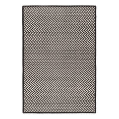 Herringbone Black/Ivory Handwoven Indoor/Outdoor Custom Rug