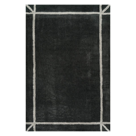 Sivra Scandinavian Bordered Cotton Rug | Blue