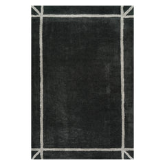 Sivra Scandinavian Bordered Cotton Rug | Blue