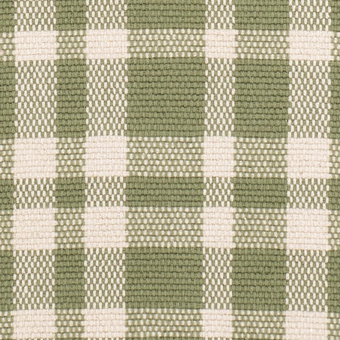 Tattersall Sage Handwoven Cotton Rug Swatch