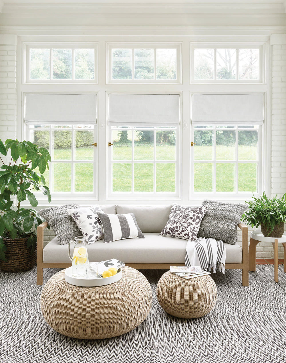 Awning Stripe Indoor/Outdoor Decorative Pillow Cover | Natural
